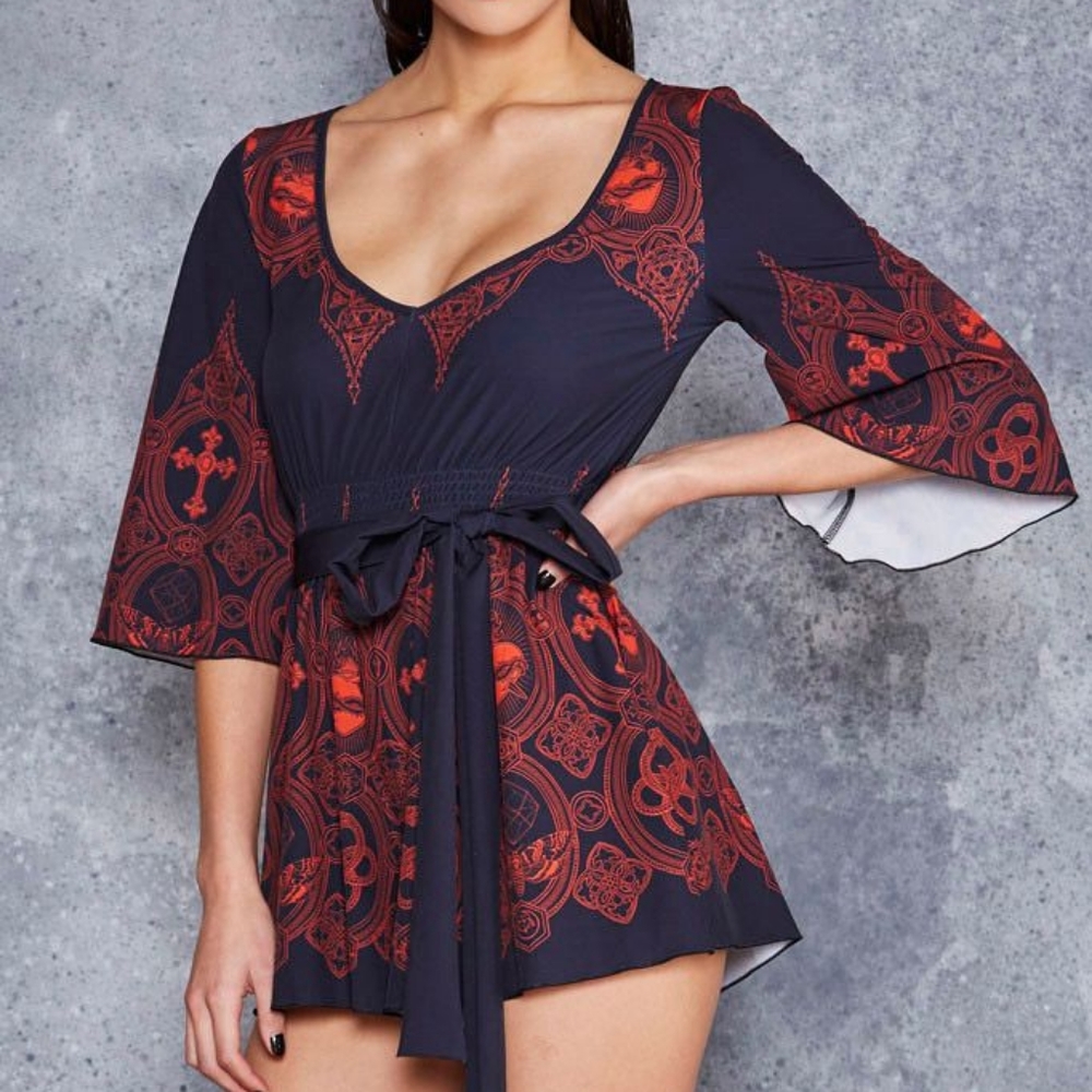 Blackmilk Invocation Kimono Playsuit XL